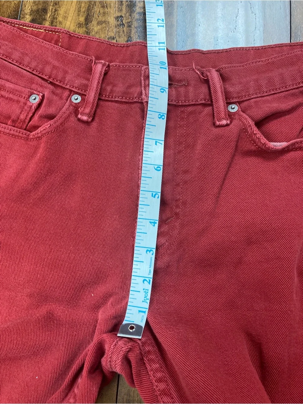 LEVI’S 514 Men’s Jeans Red Stretch Straight Leg White Tab Size 32 x 34